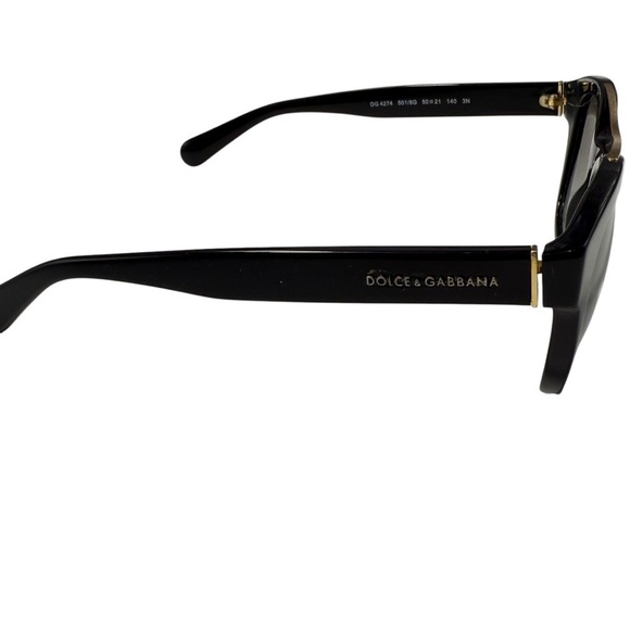 DOLCE & GABBANA DG 4274 501/8g 50-21-140 3N Black/Gold Sunglasses double bridge